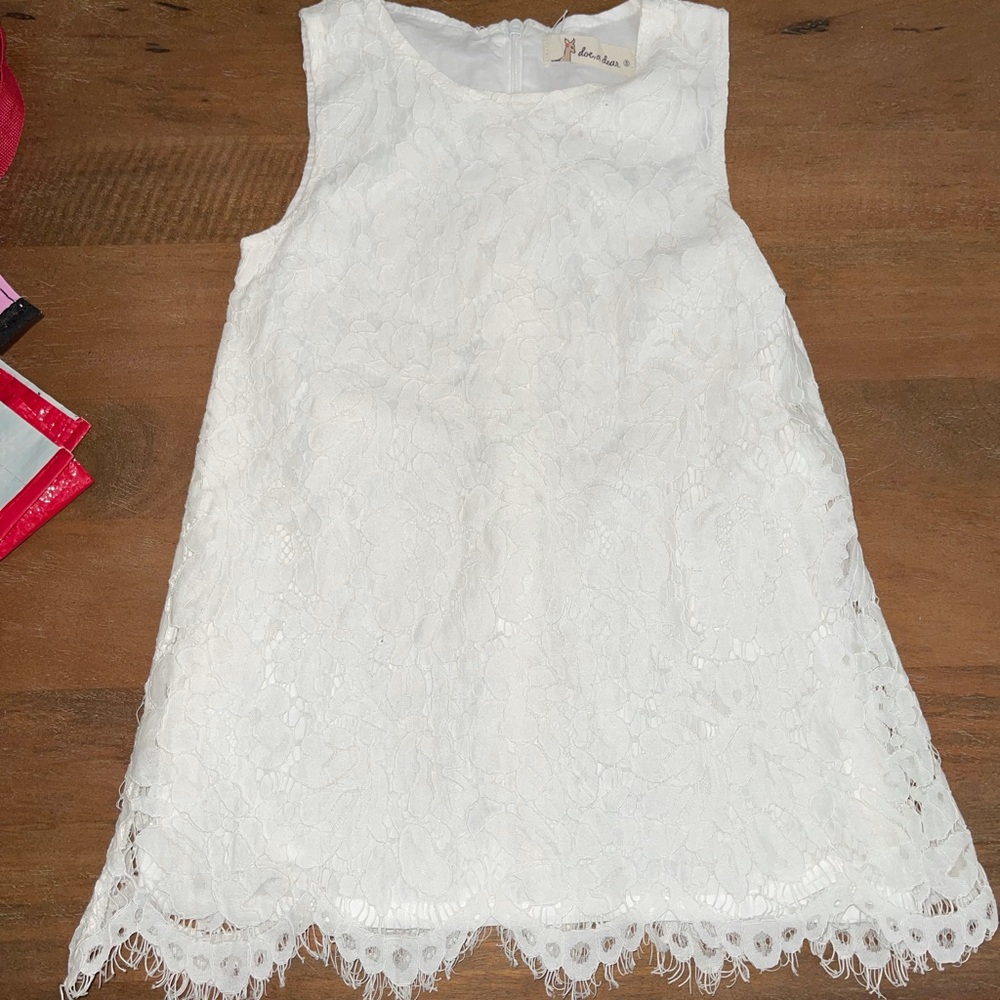 White lace little girl dress size 5